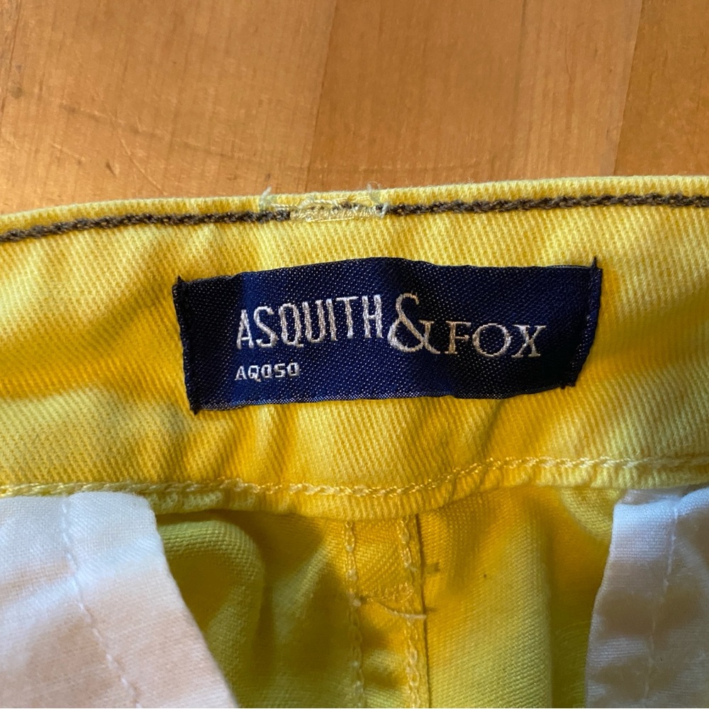 Asquith and Fox bright yellow slim cotton chino pants 30 Tall actual 32 x 32 EUC